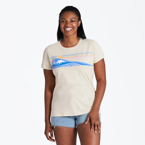 Women All Tee Shirts Women's Wavy Stripes Crusher-LITE Tee