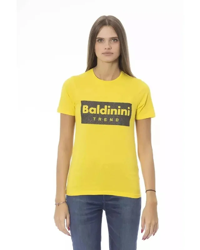 Baldinini Trend Women's Yellow Cotton Tops & T-Shirt - XS