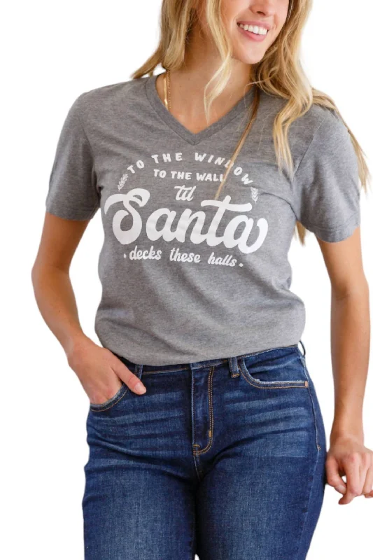 Deck The Halls Hip Hop T-Shirt In Cozy Grey And White