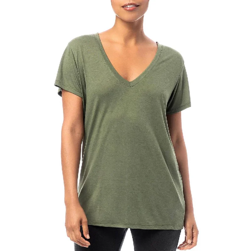 Womens V Neck Knit T-Shirt