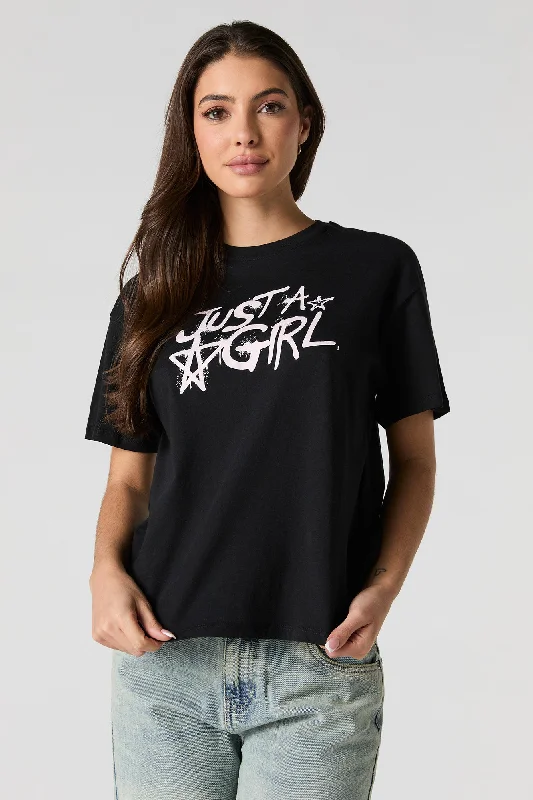 Just A Girl Graphic Boyfriend T-Shirt