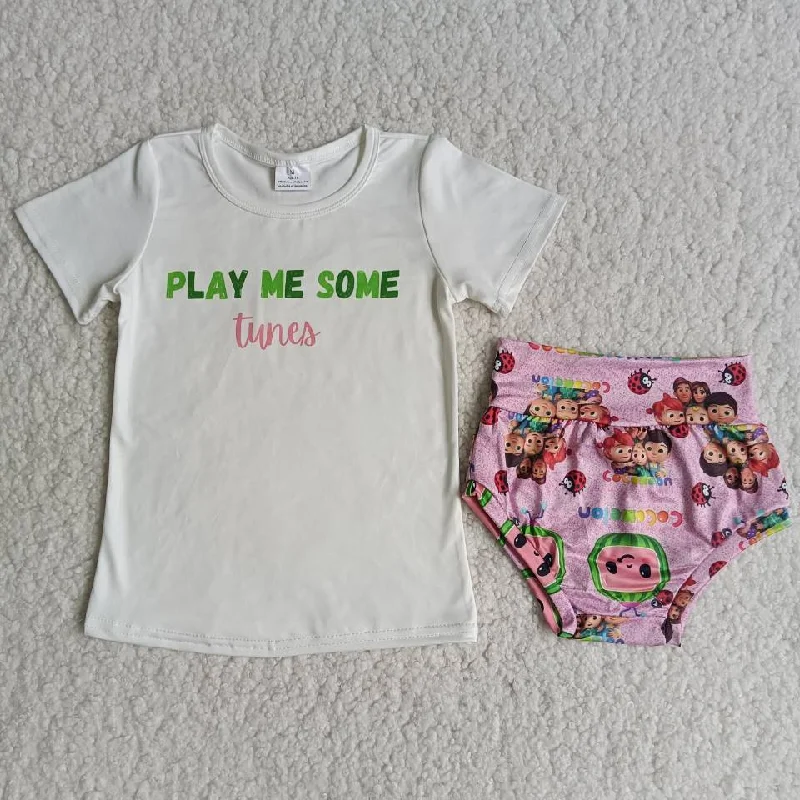 cartoon melon t-shirts bummies set B12-10