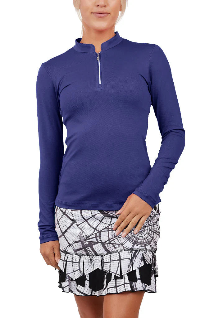 Sofibella UV Pique Zip Long Sleeve (Essentials Multiple Colors)