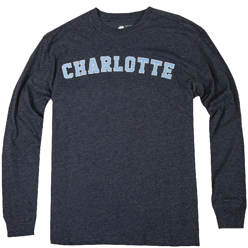 Charlotte Flocked Collegiate Long Sleeve Tee