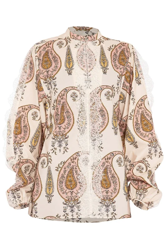 Paisley Printed Long Sleeve Blouse