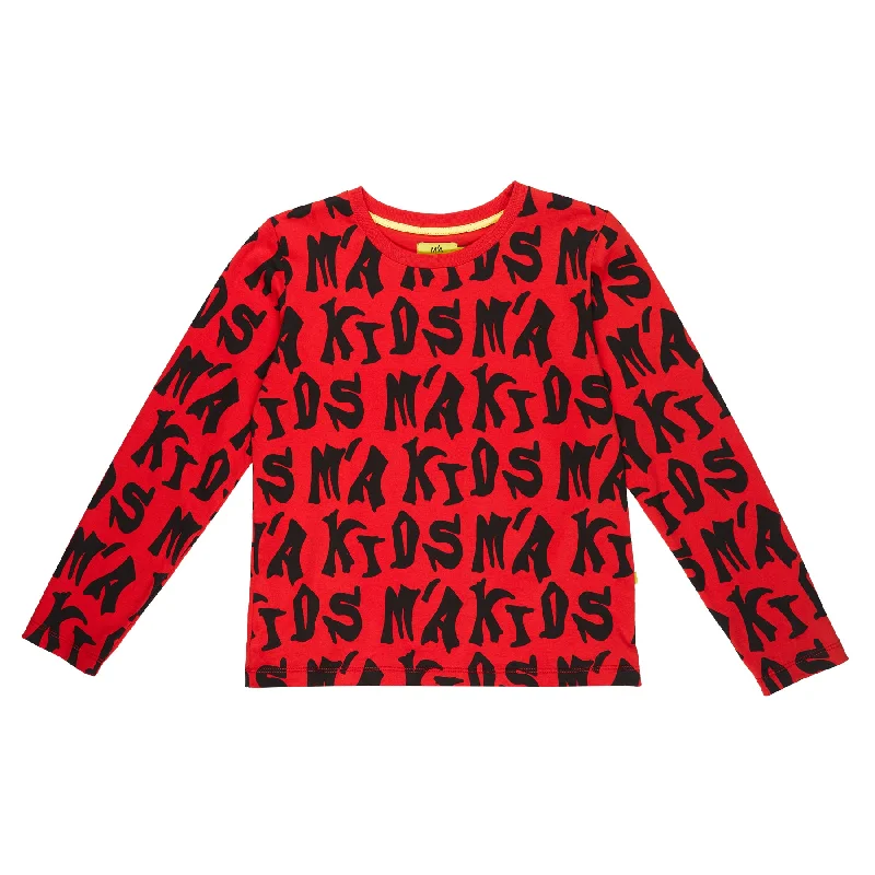 RED LONG SLEEVE WITH M´A KIDS ALLOVER