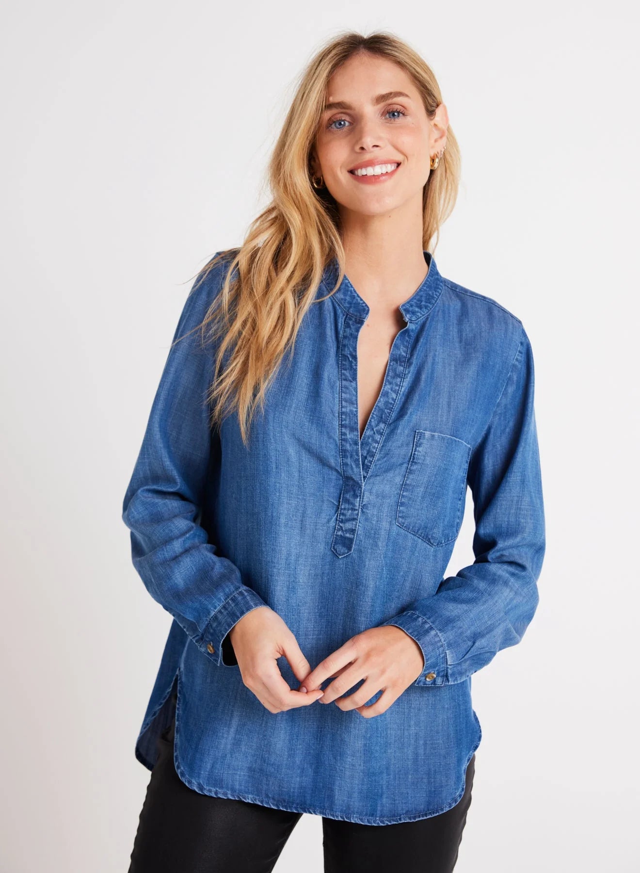 Bella Dahl Long Sleeve Pocket Henley