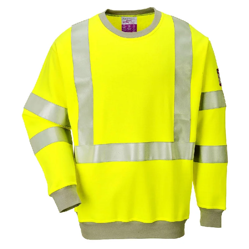 FR72 Flame Resistant Anti Static Hi Vis Sweatshirt