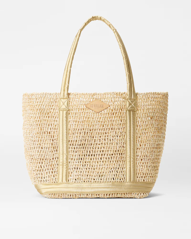 MZ Wallace Medium Raffia Sequin Tote