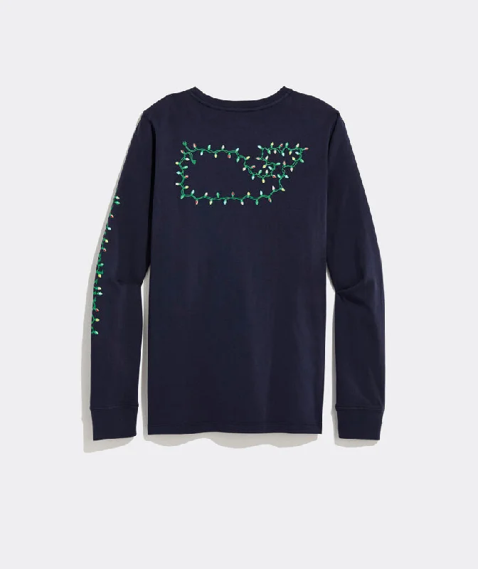 Vineyard Vines Whale Light Outline Long-Sleeve Pocket Tee