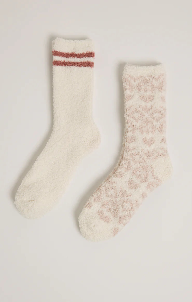 Z Supply 2-Pack Fairisle Heart Socks