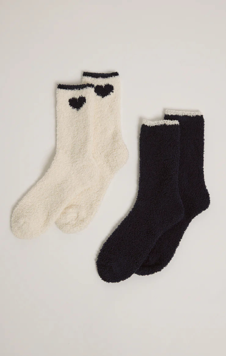 Z Supply 2-Pack Navy Heart Socks